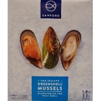 Sanford New Zealand Green Shell Mussels Half Shell 1000g 
